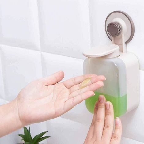 Seifenspender Für Hände Mit Saugnapf, Wandmontierter Kunststoff-seifenspender, Wasserdicht Und Feuchtigkeitsbeständig, Geeignet Für Badezimmer, Küche Und Markt