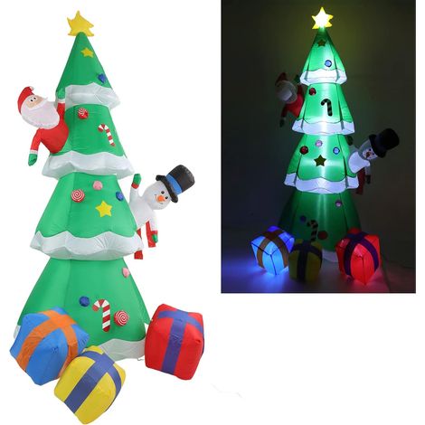 2,5 M Aufblasbarer Weihnachtsbaum Mit Led-lichtern, Beleuchteter Weihnachtsbaum Für Aufblasbare Hofdekoration, Weihnachtsdekoration Für Innen- Und Außenbereich