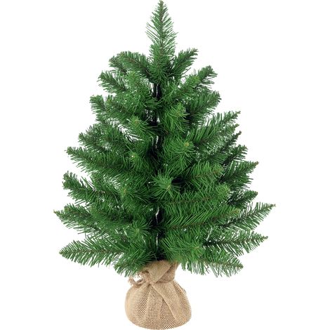 Kleiner Weihnachtsbaum, 55 Cm, Mit 50 Dichten Ästen Und Realistischen Pvc-nadeln, Sockel Aus Zement Und Jute