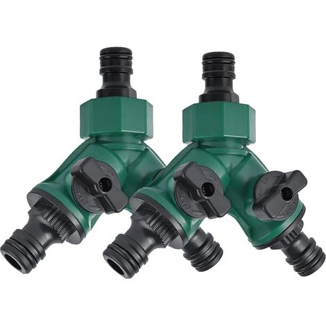 E-rfsey 2-wege-bewässerungsverteiler 2 X 3/4" Kunststoff-wasserverteiler Mit 2 Wegen Für Landschaftsgestaltung, Gartenarbeit, Blumenzucht Und Bewässerung