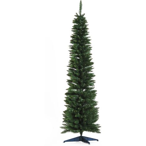 Künstlicher Schmaler Weihnachtsbaum, 180 Cm, Mit 390 Ästen Und Abnehmbarem Standfuß. Einfach Zu Montieren. Grün.
