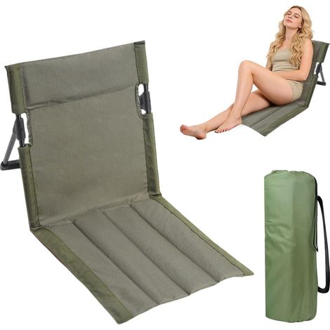 Strandmatte Mit Rückenlehne, Klappbarer Strandstuhl, Tragbares Faltbares Kissen Für Strand, Picknick, Angeln, Camping, Outdoor-konzerte
