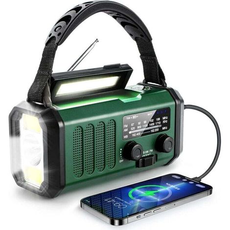 Multifunktionales Kurbel-notfallradio 10.000 Mah, Noaa-wetterradio Mit Am/fm Und Solarbetrieb Für Innen- Und Außeneinsätze Im Notfall