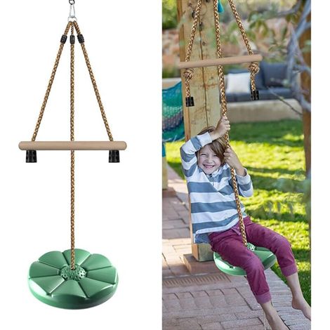 Kinderschaukel-disc, Schaukelzubehör, Höhenverstellbare Affenstange 2,1 M, Baumschaukel Für Garten (grün)