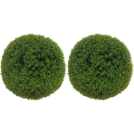 2er-set Künstliche Buchsbaumpflanzen Aus Pe, Ø 40 Cm, Für Innen- Und Außenbereich, Grün