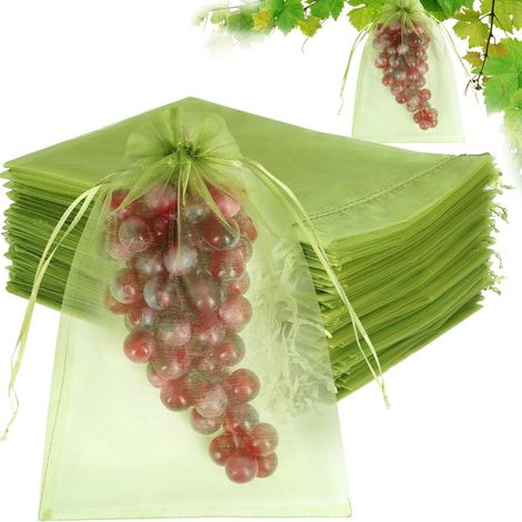Grüne Insektenschutz-netzsäckchen Für Obst, 20 X 30 Cm, 50er-pack. Schützen Früchte Vor Mückenstichen.