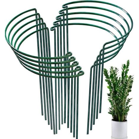 10 Pflanzenstützen Für Den Garten, Halbrunde Stützen Für Tomaten, Pfingstrosen, Hortensien, Weinreben, Kletterpflanzen, Blumen Für Innen- Und Außenbereich (20 X 35 Cm)