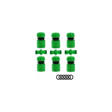 Schlauchanschluss, Gartenschlauch-verbinder (6 Schnellkupplungen, 3 Doppelnippel), Kit Für Schnelle Und Einfache Verbindung.