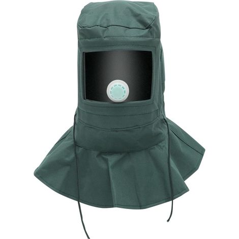 Sandstrahlhaube, Staubmaske Zum Schleifen, Staubschutz-hut Für Sandstrahler Mit Transparentem Visier Und Ventil, Grün