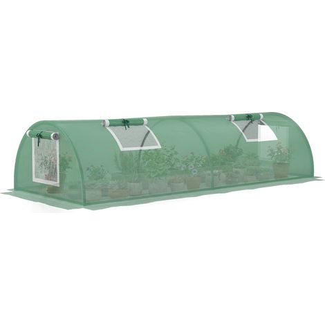 Kleines Gewächshaus Für Den Pflanzenanbau Mit 4 Fenstern, Stahlrahmen Und Uv-beständiger Polyethylen-plane, 200 X 80 X 45 Cm, Grün