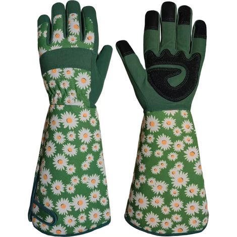Gartenhandschuhe Für Rosenpflege Mit Langen Ärmeln, Herren Damen Leder Gartenarbeitshandschuhe Rutschfest Atmungsaktiv Komfortabel Im Freien (lange Handschuhe, M)