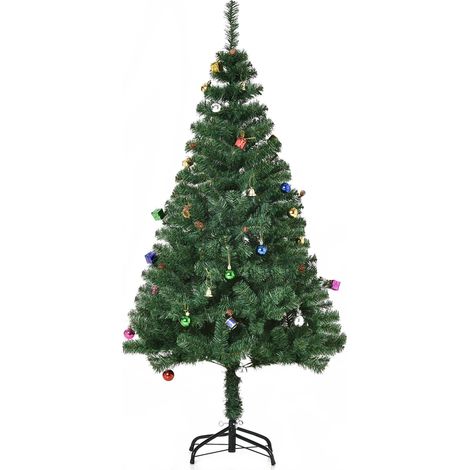 Künstlicher Weihnachtsbaum, 150 Cm, Mit 420 Ästen, Dekorationen, Tannenzapfen, Grüne Weihnachtsdekoration Für Den Innenbereich