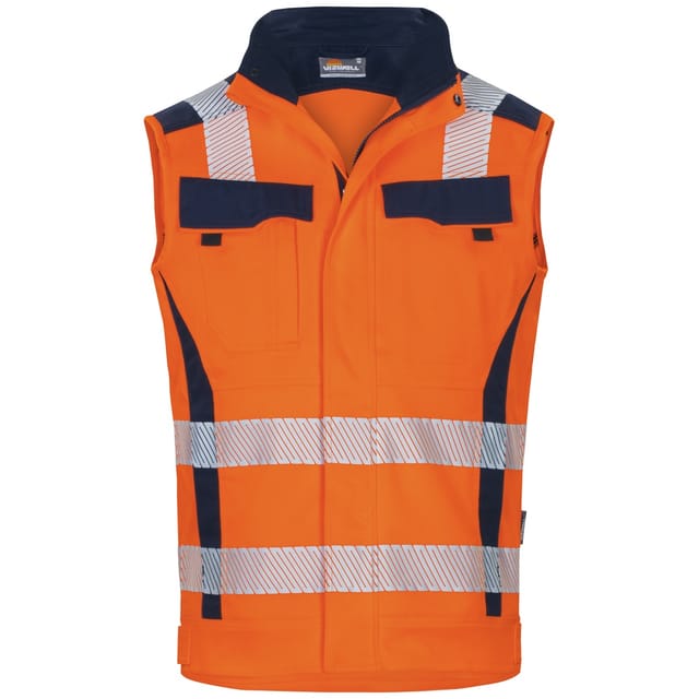 Vizwell - Warn-Weste VWT189 Flex-HiVis s leuchtorange/marine