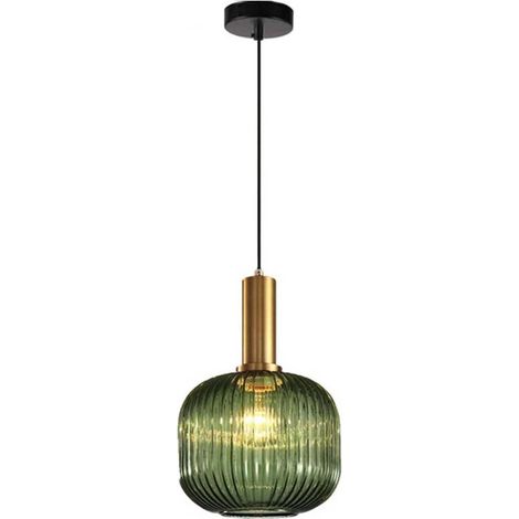 Industrielle Vintage-hängeleuchte, Moderne Retro-deckenlampe, Hängelampe, Glasschirm Mit Fassung Aus Poliertem Messing