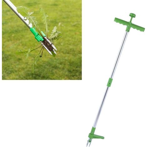 Stehender Unkrautentferner, Tragbarer Unkrautzieher Mit 3 Zinken, Langstieliger Rasen- Und Gartenwurzelkiller, Manuelles Unkrautentfernungs-werkzeug, Gartenzubehör