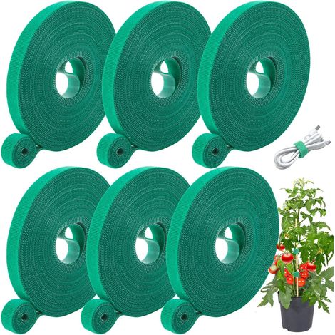 Grüne Klett-kabelbinder, 15 Mm X 10 M, 6 Stück, Zum Binden Und Formen Von Pflanzen Sowie Für Die Florale Gestaltung.