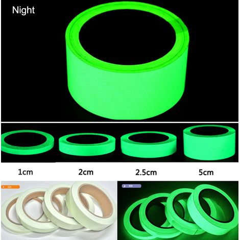 2 Rollen Selbstklebendes Fluoreszierendes Band, Leuchtend Im Dunkeln, Wasserdicht, Abnehmbar, Glänzend Für Treppen, Bühne, Fahrrad, Schlafzimmer, Garage - 3 Cm X 3 M