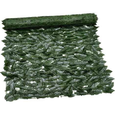 Künstlicher Efeu-zaunabschluss, Diebstahlsicherer Gartenzaun-screen Für Außen, Dekorative Pflanzenwand-zäune, Falscher Gras-hintergrund-100x300cm (apfelblatt)