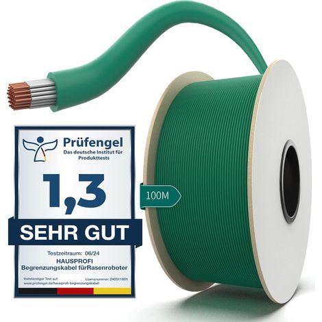 Hausprofi 100m Kabel Für Universelle Mähroboter, Randkabel Für Mähroboter - Kupferlitze Mit Zinnbeschichtung - Zubehör Für Robotergesteuerte Rasenmäher - Ø2,7mm