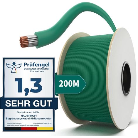 Hausprofi 200m Kabelroboter-mähwerk Universal, Roboter-mähkabel – Umfangskabel Aus Verzinntem Kupfer – Zubehör Für Robotergesteuerte Rasenmäher – Ø2,7mm
