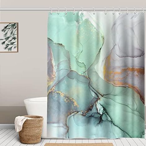 Wasserdichter Und Schimmelresistenter Duschvorhang Mit 6 Haken, 100 % Polyester, Vorhang Für Tür Und Fenster Im Badezimmer, Schulwohnheim, Prüfzimmer, 180 X 180 Cm
