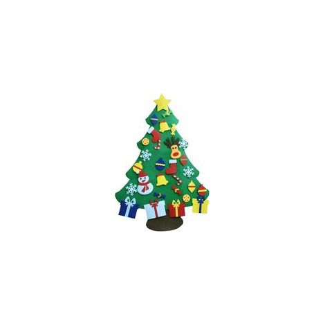 Weihnachtsbaum Aus Filz, Diy-filz-weihnachtsbaum Für Schaufensterdekoration, 95 X 70 Cm, Mit Abnehmbaren Ornamenten, Weihnachtsdekoration