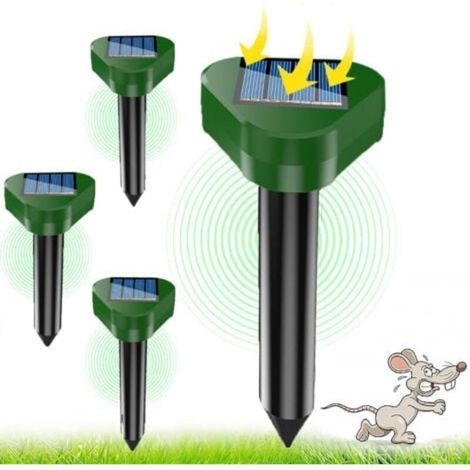 Ultraschall-maulwurf-abwehrmittel Mit Solarbetrieb, 4 Stück Solare Ultraschall-abwehrgeräte, Solares Maulwurf-abwehrmittel, Ultraschall-schlangen-abwehrmittel, Ip66 Wasserdichtes Maus-abwehrmittel Für