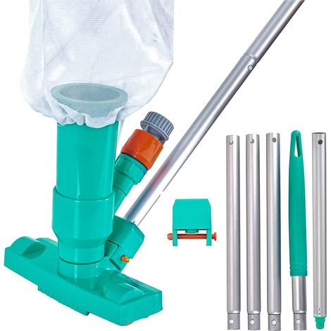 Poolsauger, Tragbares Wartungsset Mit Aluminiumstange, Unterwassersauger, Netzbeutel – Ideal Zur Reinigung Von Blättern Und Schmutz In Becken Und Brunnen.