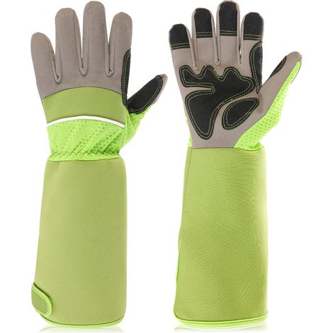 Lange Ärmel Gartenhandschuhe Handgelenkschutz Gartenarbeit Beschneiden Rosa Gärtner Schutzhandschuhe Unisex Ein Paar (grün)