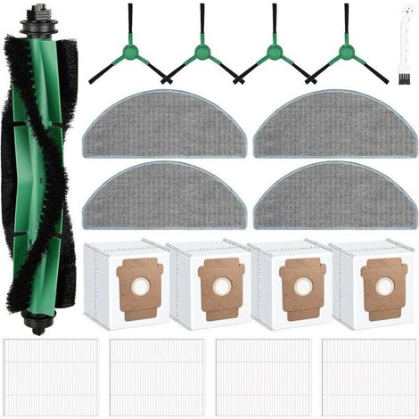 18 Zubehörteile Für Irobot Roomba Combo 2 Essential/irobot Roomba 105 Combo, 1 Rollenbürste, 4 Filter, 4 Wischmopps, 4 Seitenbürsten, 4 Staubbeutel, 1 Reinigungsbürste