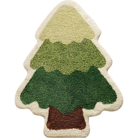 Weihnachtsbaum-badematte Für Wohnzimmer, Grüne Matte Mit Hervorragender Saugfähigkeit Und Einfacher Pflege, Rutschfeste Duschmatte, Weiche, Dicke Und Langlebige Badewannen-eingangsmatte
