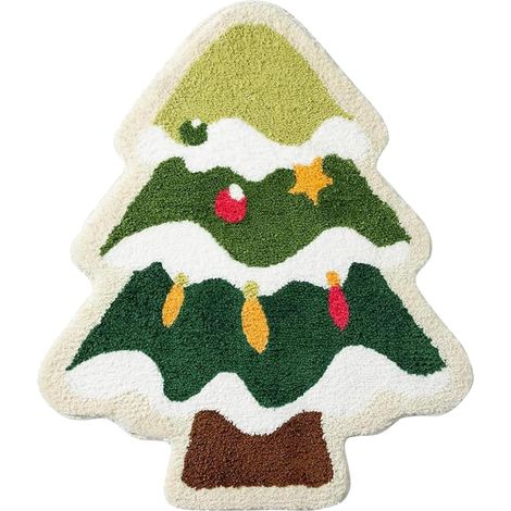 Weihnachtsbaum-badezimmermatte Für Wohnzimmer, Grüne Matte Mit Hervorragender Saugfähigkeit Und Leicht Zu Reinigen, Rutschfeste Duschmatte, Weiche, Dicke Und Langlebige Badewannen-eingangsmatte