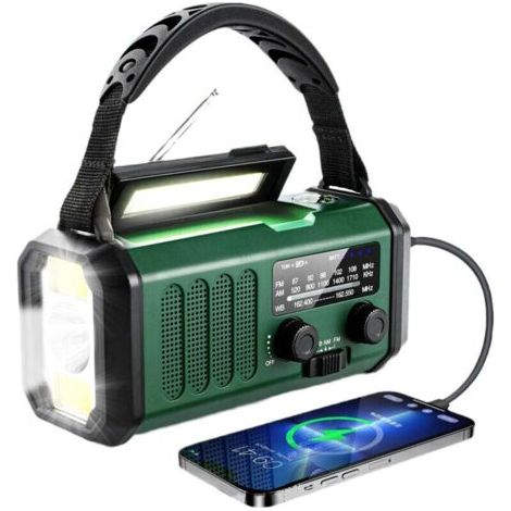 Notfallradio 20.000 Mah – Noaa/am/fm-radio Mit Handkurbel Und Solarbetrieb – Usb-ladefunktion Für Mobiltelefone – Sos-alarm – Leseleuchte Und Led-taschenlampe – Für