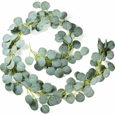 Künstliche Grünpflanze - Künstlicher Eukalyptus-girlande, Falsche Eukalyptusblätter, Eukalyptus-ranke, Handgemachte Blattgirlande Für Hochzeit, Haus, Küche, Büro, Wanddekoration