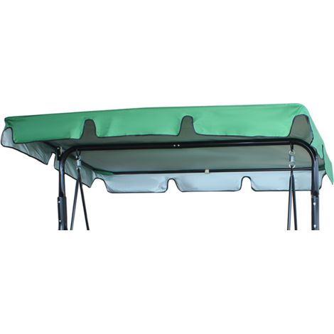 210d Ersatzdach Für Gartenschaukel, Wasserdichtes Schaukeldach, Baldachin Für Schaukel, Ersatz-sonnenschutz Für Schwingende Gartenbänke, Uv-beständig (grün, 249×185×18cm) - Dreisitzig
