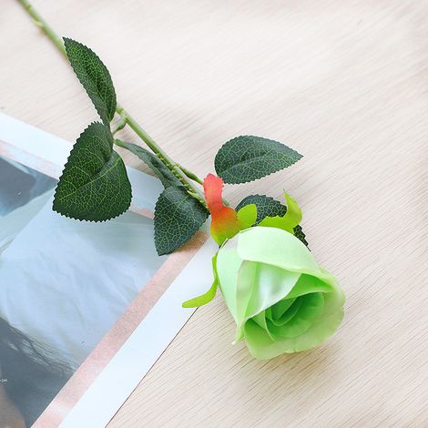 Künstliche Blumen, 12er Pack Kunstrosen, Deko-seidenblumen Mit Einfachem 48 Cm Stiel, Realistische Blumen Für Familienfeiern, Garten, Hotel, Hochzeitsdekoration, Florale Dekoration (grün)