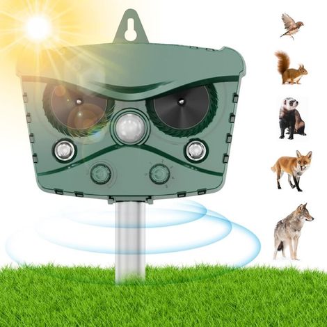Ultraschall-katzenabwehr, Katzen- Und Hundeabwehr Für Draußen, Solarbetriebene, Wasserdichte Abwehr Für Wildtiere, Ultraschall-abwehr Mit Bewegungsmelder Zur Vorbeugung Gegen Vögel, Füchse, Mäuse Und