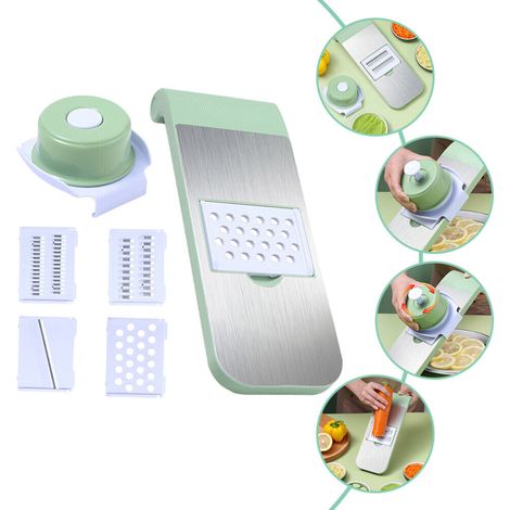 1 Küchen-gemüseschneider, Spiralizer, Manueller Gemüse- Und Kartoffelschneider, Rostfreie Haushalts-lebensmittelschneidemaschine, 4 Austauschbare Scharfe Edelstahlklingen