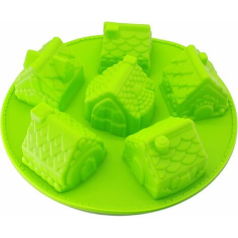 3d Weihnachts-geschenk-lebkuchen-haus-silikonformen, 4 Oz Pro Feld, Durchmesser 2,5 Zoll