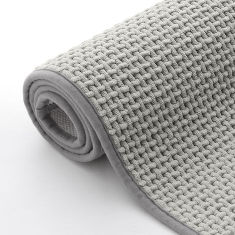 Weicher, Rutschfester, Waschbarer Und Saugfähiger Chenille-badteppich Für Badezimmer, Dusche Und Badewanne, 40 X 60 Cm, Hellgrau