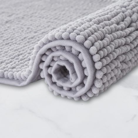 1 Hellgrauer Badteppich, 50 X 80 Cm, Rutschfest, Super Saugfähig, Maschinenwaschbar, Geeignet Für Badezimmer, Dusche Und Badewanne