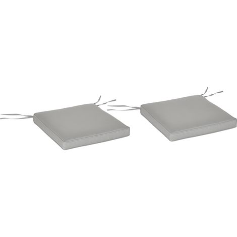 2er-set Stuhlkissen Für Gartenstühle, Abnehmbare Sitzkissen Mit 5 Cm Polsterung Aus Polyester, Hellgrau