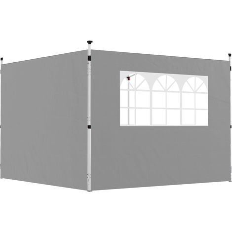 Seitenwände Für Pavillon 3 X 3 M, Planen Für Gartenpavillon Mit Fenster, 2er-set, Oxford-gewebe, Hellgrau