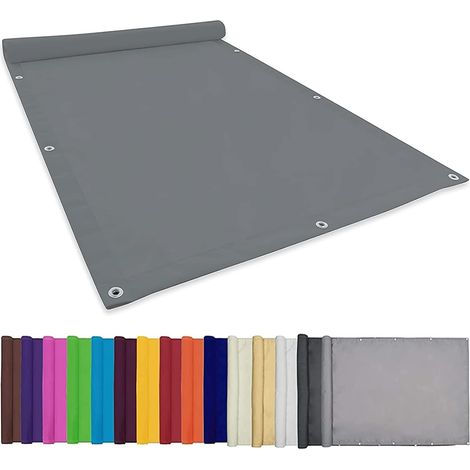 Schattenspender Sonnenschutz 1x1,2m 95% Uv-schutz Terrasse Schutzhüllen Sonnensegel Mit Ösen Und Kordeln Für Balkon Terrasse Und Garten, Hellgrau, 22073