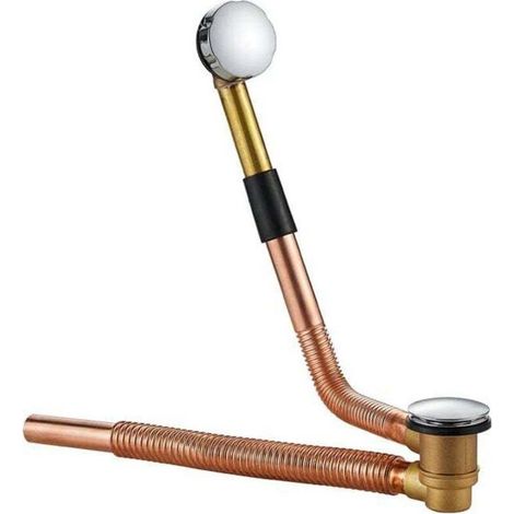 Kompletter Badewannenablauf Mit Seilzug Und Einstellbarem Siphon, Kupfer, Einstellen Und Vergessen