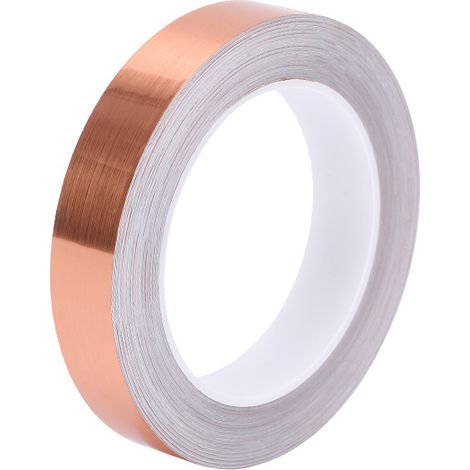 Kupferfolienband Mit Leitfähigem Klebstoff - Leitfähige Emi-abschirmung Für Elektrische Reparaturen Von Leiterplatten Und Glasmalereien (10 Mm, 1 Stück)