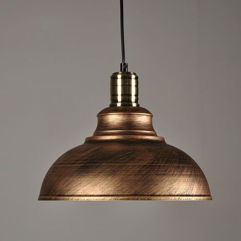 2er Set Industrie-design Hängelampe Vintage Deckenleuchte Mit E27 Fassung, Lampenschirm Für Küche, Esszimmer, Restaurant, Ø 29cm (kupferrost)