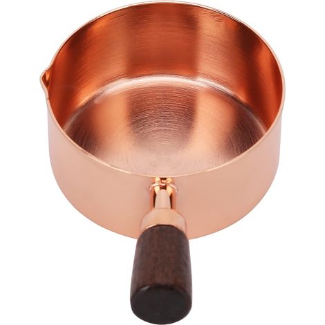 Mini-kasserolle, Ø11,5 Cm Edelstahl-saucentopf, Roségoldene Butterwärmer Mit Ausguss Und Holzgriff Für Küchenutensilien Zu Hause (1/2 Tasse)