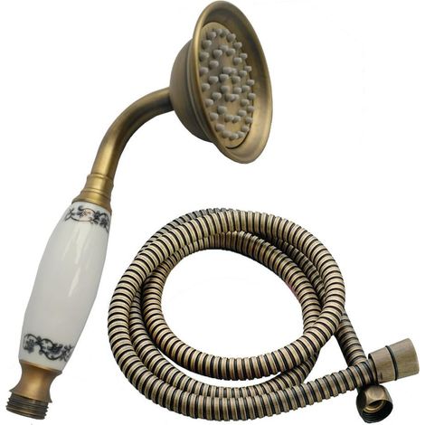 Haute Pression Handbrause Traditioneller Retro-stil Und 1,5 M Schlauch (antik-kupfer)