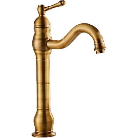 Retro-waschbeckenarmatur Aus Massivem Kupfer, Badezimmerwaschbecken, Spritzwassergeschützte Armatur Für Warmes Und Kaltes Wasser, Antiker Stil